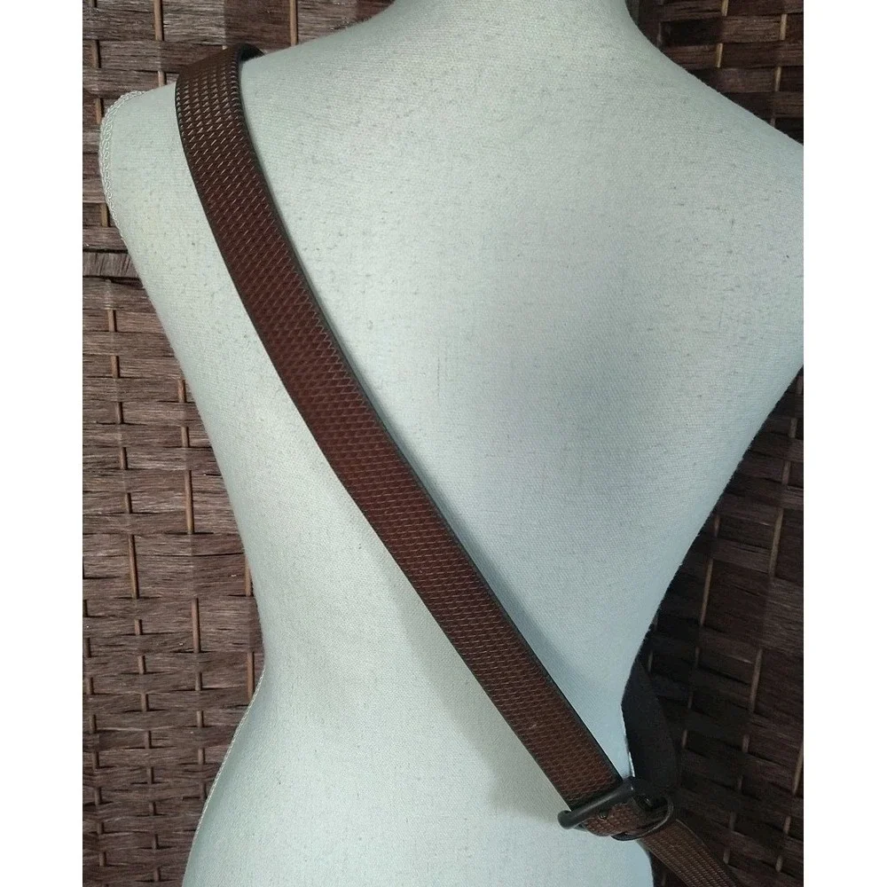 Remo Tulliani Genuine Italian Leather Belt 46 Made In Italy 157202 Brown Diamond